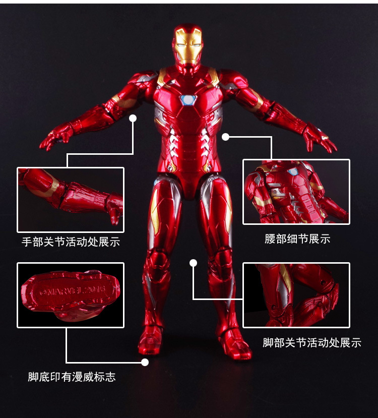 Genuine Zhongdong Marvel Avengers 4 Iron Man Captain America Spider-Man Thanos Doll Garage Kit Toy Spider-Man Toy