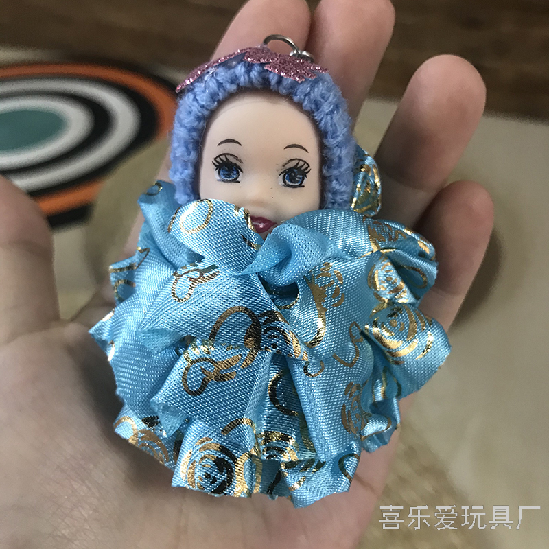 Web celebrity girls toy barbie mini gummy doll 8 cm with a hat surprise doll key pendant
