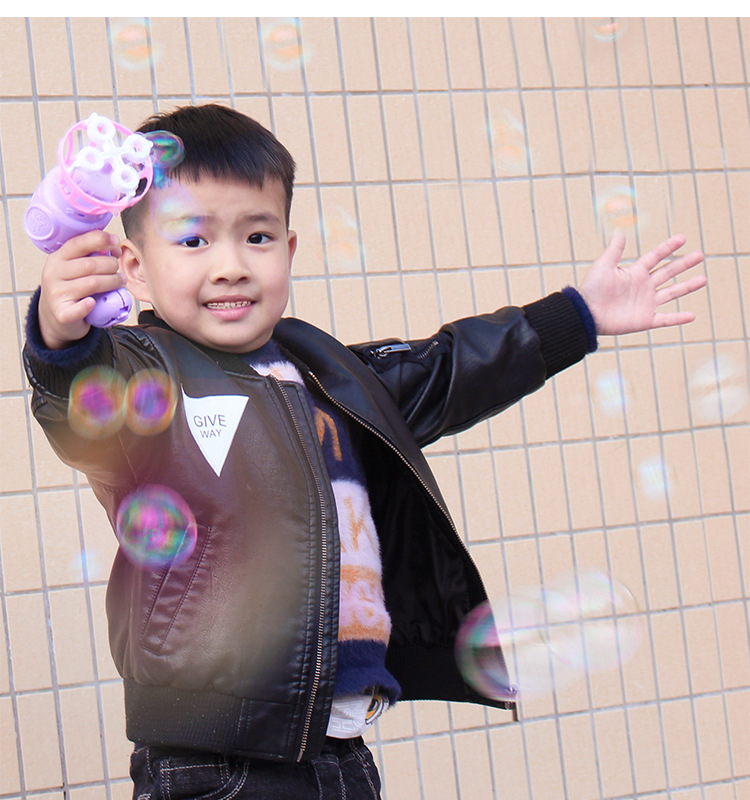 Tiktok Children's Electric Fan Bubble Gun Automatic Bubble Blowing Water Toy Bubble Machine Square Stall Hot Sale