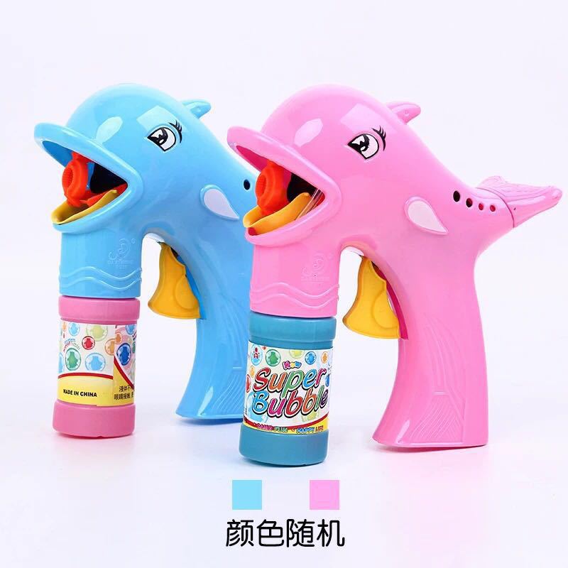 The latest inertial bubble gun park Square toy stall blowing bubble machine water cartoon dolphin bubble machine wholesale