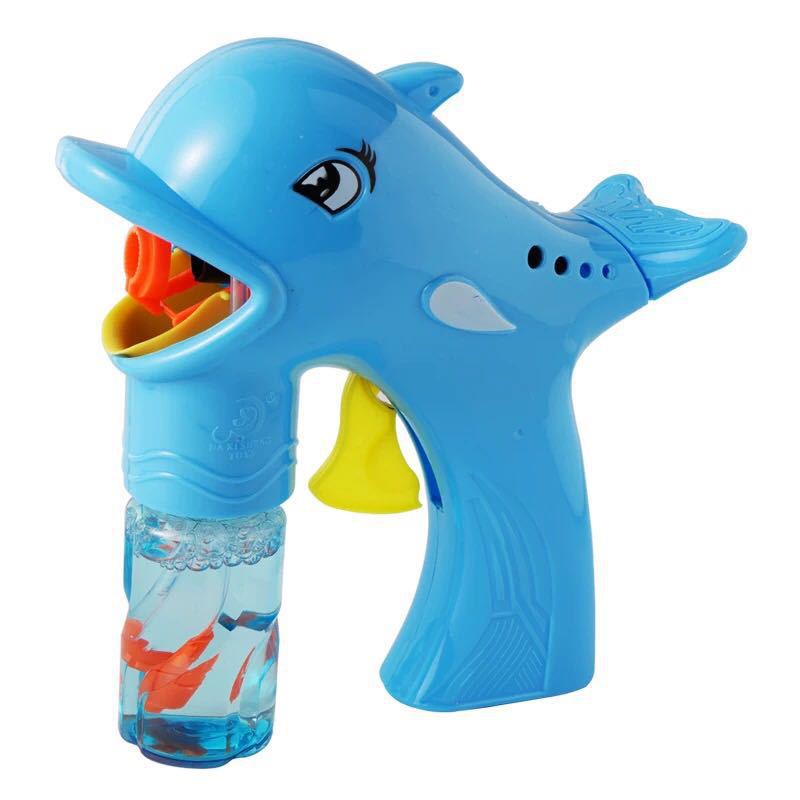 The latest inertial bubble gun park Square toy stall blowing bubble machine water cartoon dolphin bubble machine wholesale