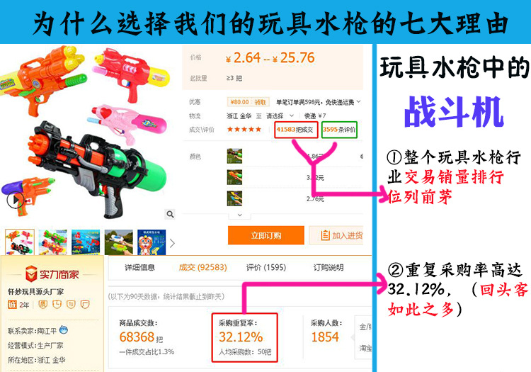 Children's Toy Water Gun Beach Water Playing Press Water Gun Stall Supply Children's Pull-out Water Gun Water Gun Toy