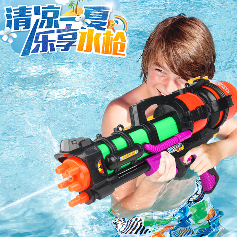 Cross-Border Children&#039;s Water Pulling Water Gun Backpack Toy Outdoor Summer Beach Water Gun Toy Stall Toy
