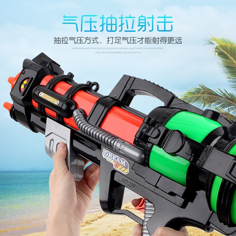 Cross-Border Children&#039;s Water Pulling Water Gun Backpack Toy Outdoor Summer Beach Water Gun Toy Stall Toy