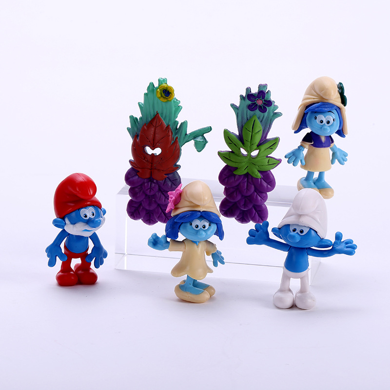 Smurfs Anime Peripheral Blue Elf Hand Office 24 Blue Dad Blue Sister Wizard Azcat Car Decoration Wholesale