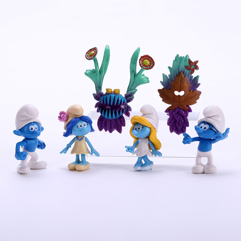 Smurfs Anime Peripheral Blue Elf Hand Office 24 Blue Dad Blue Sister Wizard Azcat Car Decoration Wholesale