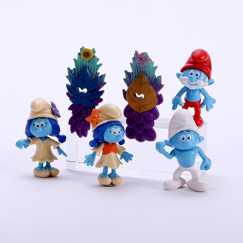 Smurfs Anime Peripheral Blue Elf Hand Office 24 Blue Dad Blue Sister Wizard Azcat Car Decoration Wholesale