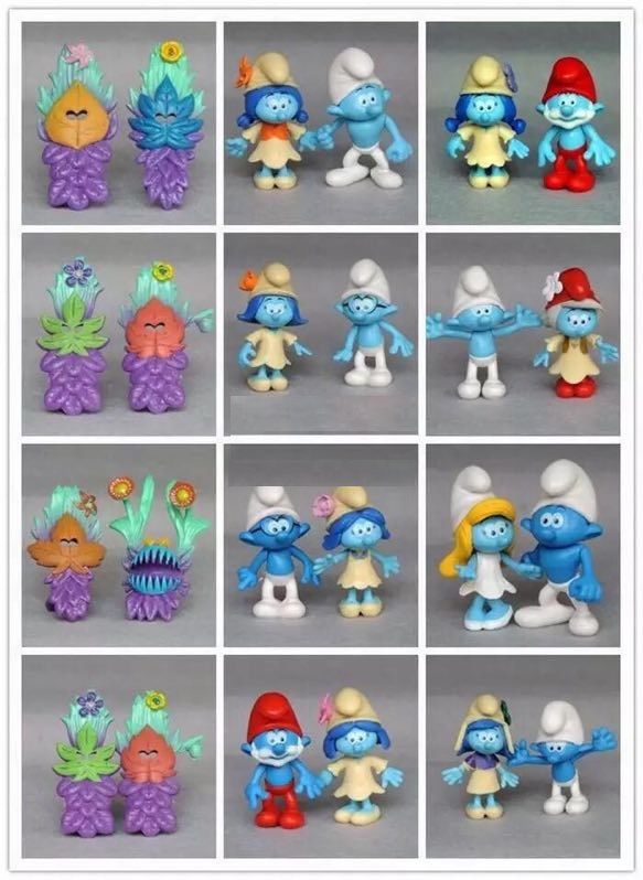 Smurfs Anime Peripheral Blue Elf Hand Office 24 Blue Dad Blue Sister Wizard Azcat Car Decoration Wholesale