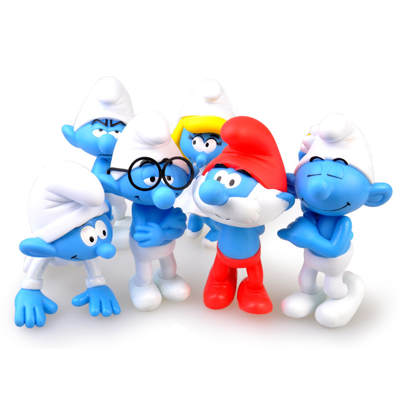 Smurfs Blue M Fairy 2 Blue M Sister Children&#039;s Toy Doll Decoration Model Hand-Made Large 6 Bags