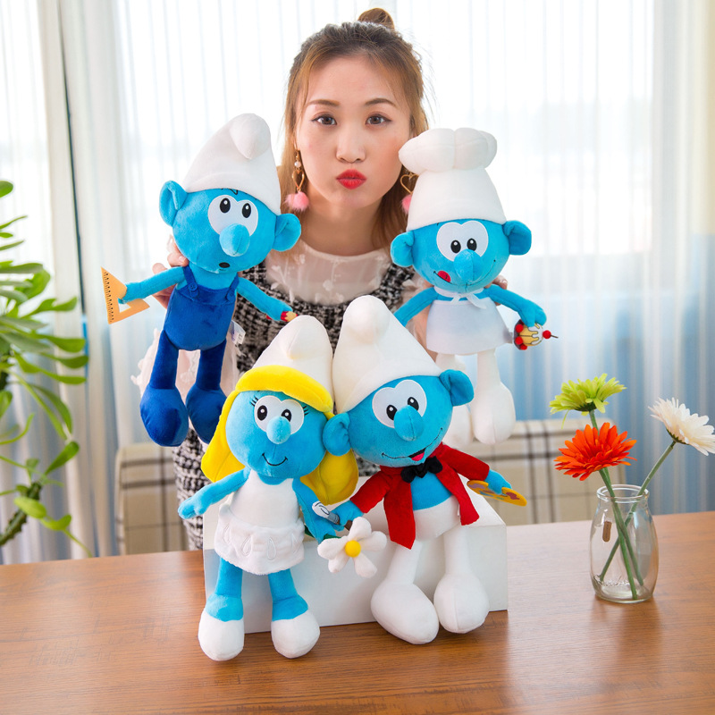 Smurfs New Blue Elf Plush Toy Crane Machines Baby Doll Children&#039;s Birthday Gifts Accompany Pillow Factory Sales