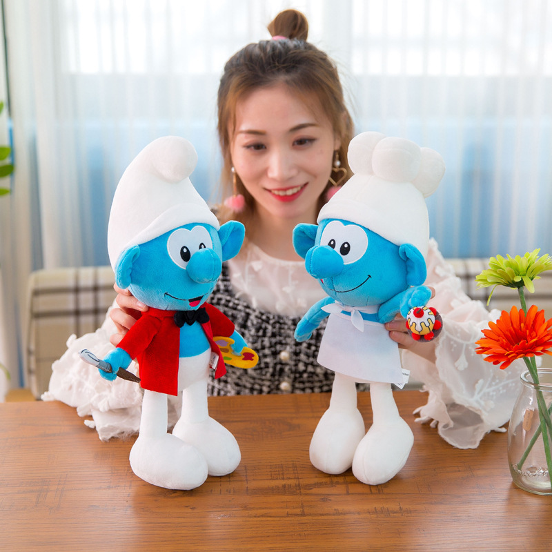 Smurfs New Blue Elf Plush Toy Crane Machines Baby Doll Children&#039;s Birthday Gifts Accompany Pillow Factory Sales