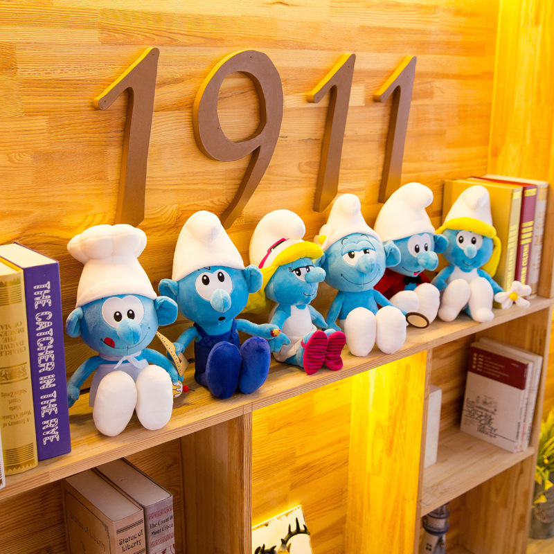 Smurfs New Blue Elf Plush Toy Crane Machines Baby Doll Children&#039;s Birthday Gifts Accompany Pillow Factory Sales