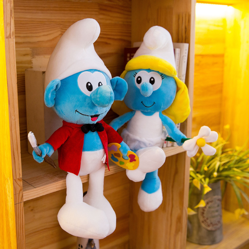 Smurfs New Blue Elf Plush Toy Crane Machines Baby Doll Children&#039;s Birthday Gifts Accompany Pillow Factory Sales