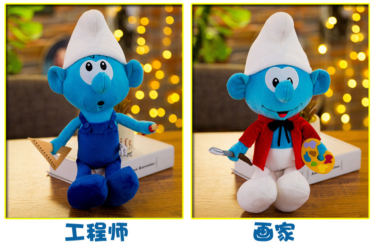 Smurfs New Blue Elf Plush Toy Crane Machines Baby Doll Children's Birthday Gifts Accompany Pillow Factory Sales