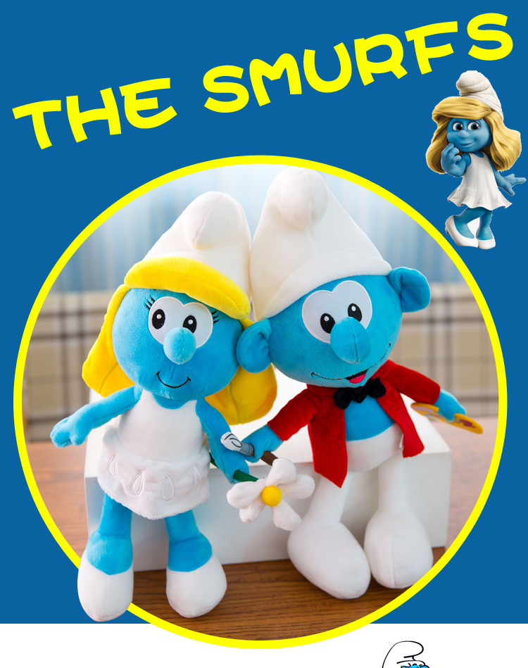 Smurfs New Blue Elf Plush Toy Crane Machines Baby Doll Children's Birthday Gifts Accompany Pillow Factory Sales