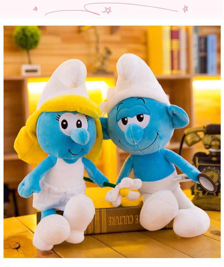 Smurfs New Blue Elf Plush Toy Crane Machines Baby Doll Children's Birthday Gifts Accompany Pillow Factory Sales