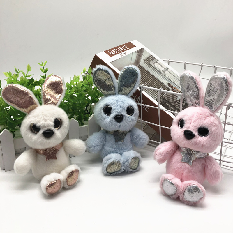 Cute Angel Elf Rabbit Plush Toy Key Chain Bunny Pendant Pendant Ornaments for Couple Smurfs