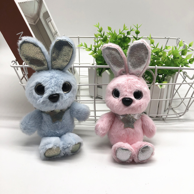 Cute Angel Elf Rabbit Plush Toy Key Chain Bunny Pendant Pendant Ornaments for Couple Smurfs
