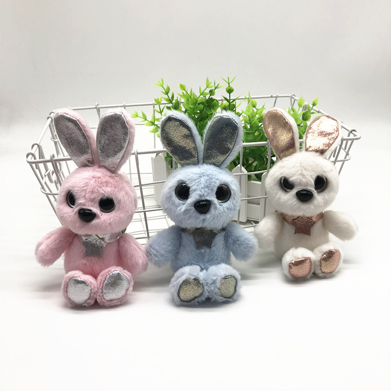 Cute Angel Elf Rabbit Plush Toy Key Chain Bunny Pendant Pendant Ornaments for Couple Smurfs