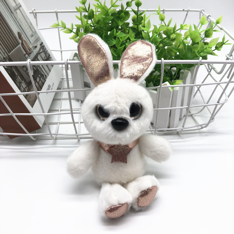 Cute Angel Elf Rabbit Plush Toy Key Chain Bunny Pendant Pendant Ornaments for Couple Smurfs