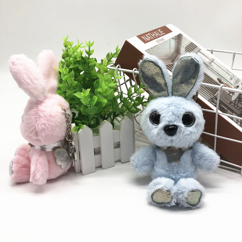 Cute Angel Elf Rabbit Plush Toy Key Chain Bunny Pendant Pendant Ornaments for Couple Smurfs