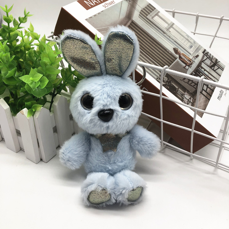 Cute Angel Elf Rabbit Plush Toy Key Chain Bunny Pendant Pendant Ornaments for Couple Smurfs