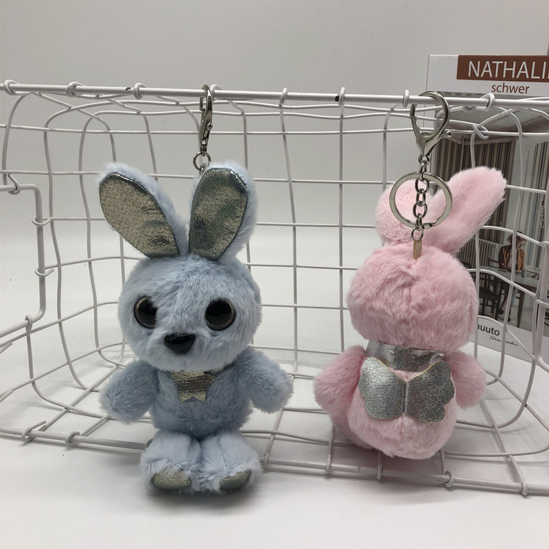 Cute Angel Elf Rabbit Plush Toy Key Chain Bunny Pendant Pendant Ornaments for Couple Smurfs