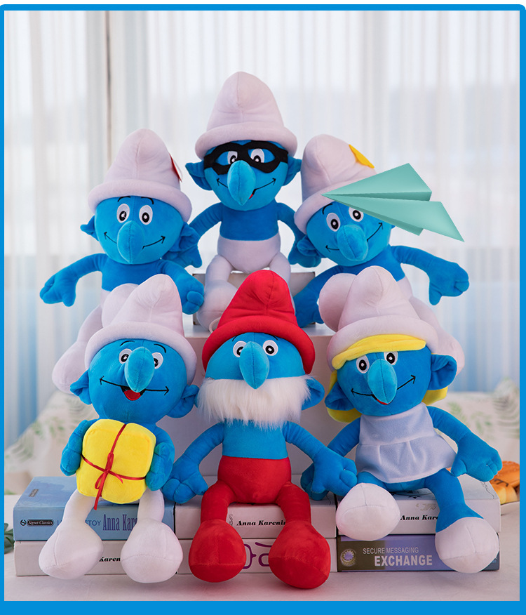 New Blue Elf Plush Toy Boutique Doll 8-Inch Prize Claw Doll Smurfs