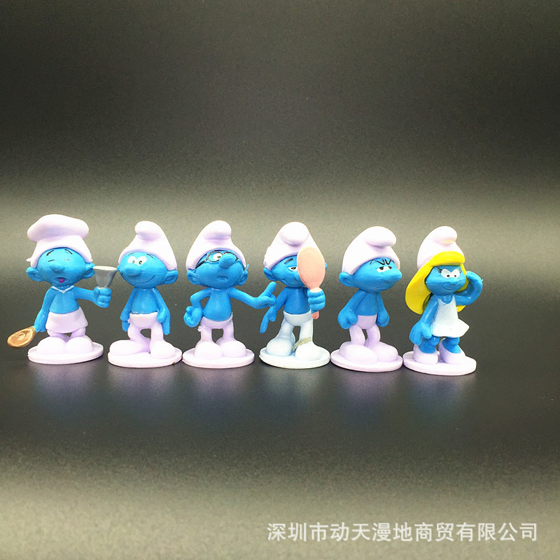Blue Elf Hand-Made 12 Les Schtroumfs Blue Dad Blue Sister Wizard Azcat Ornaments Smurfs