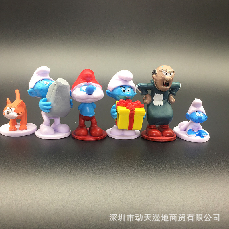 Blue Elf Hand-Made 12 Les Schtroumfs Blue Dad Blue Sister Wizard Azcat Ornaments Smurfs