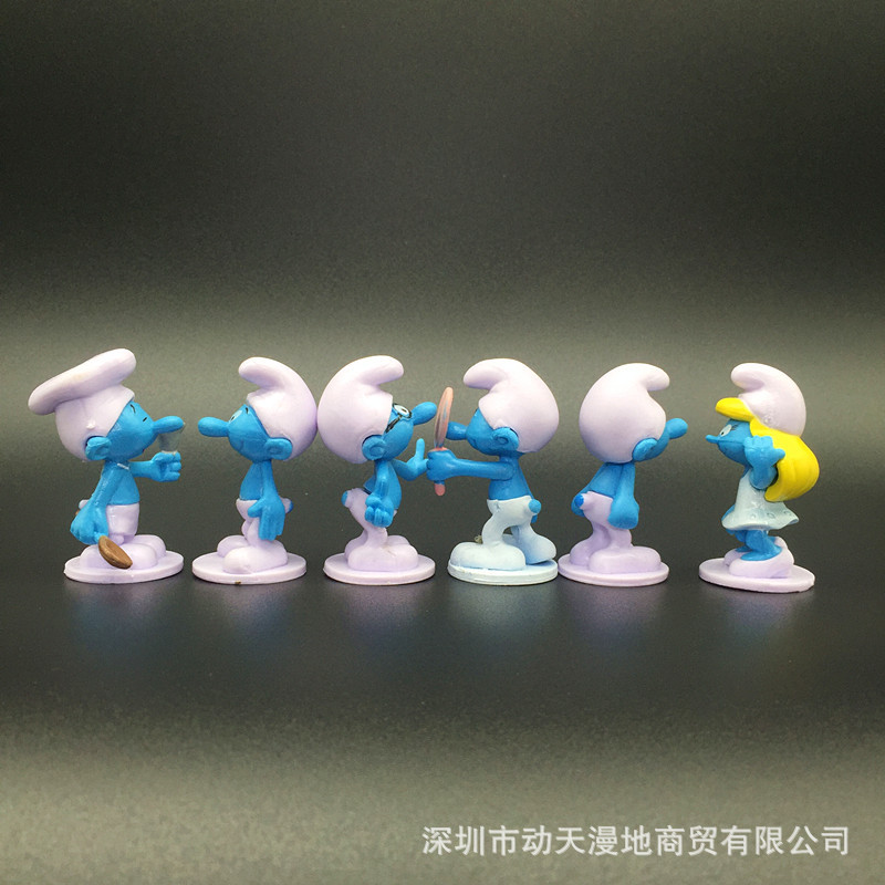 Blue Elf Hand-Made 12 Les Schtroumfs Blue Dad Blue Sister Wizard Azcat Ornaments Smurfs