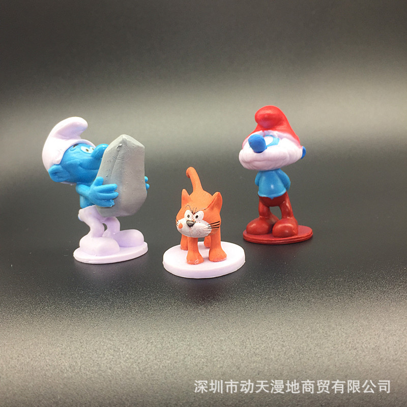 Blue Elf Hand-Made 12 Les Schtroumfs Blue Dad Blue Sister Wizard Azcat Ornaments Smurfs
