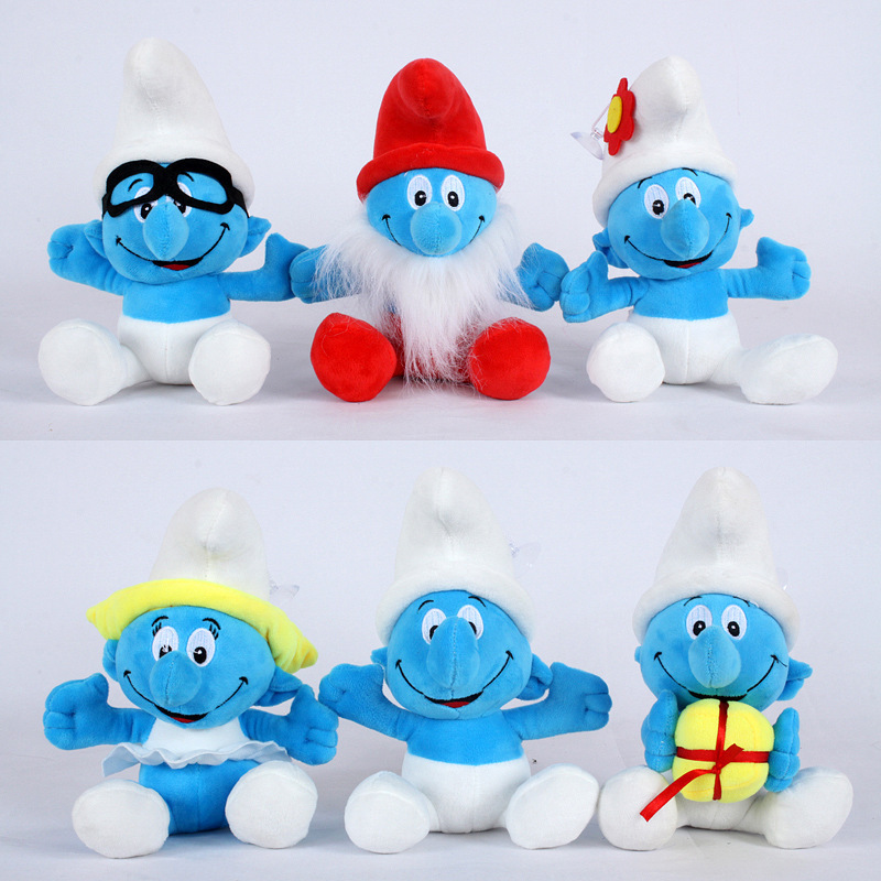 In Stock Wholesale Cartoon Cute Elf Plush Wedding Tossing Doll 8-Inch Smurfs