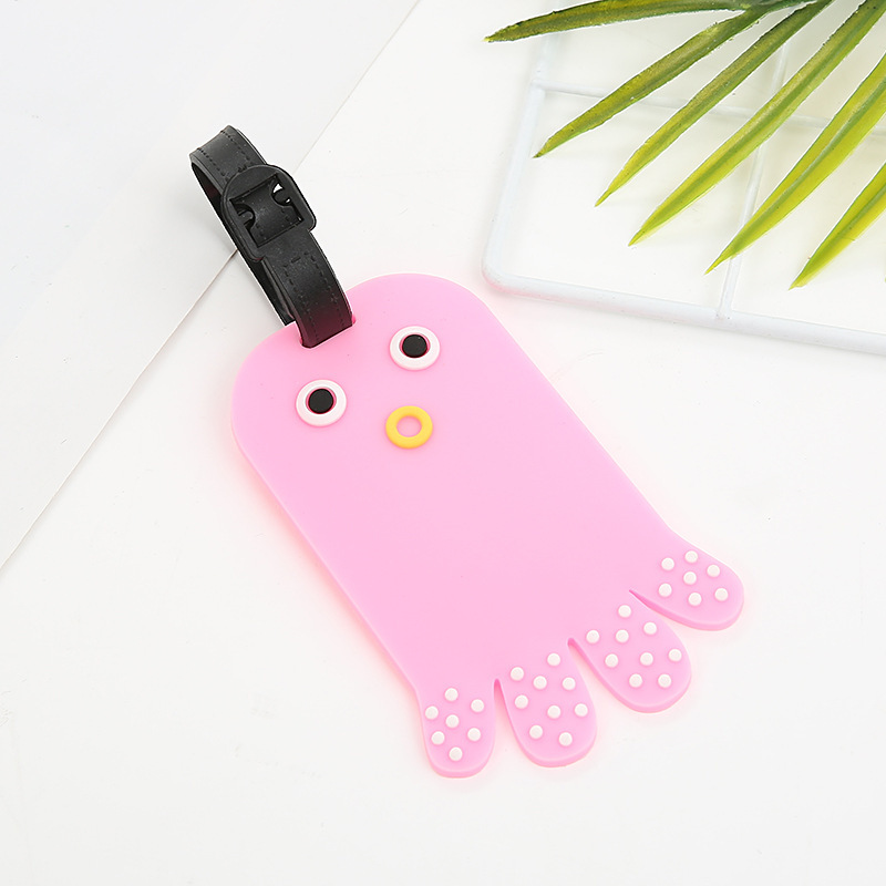 AliExpress Hot Sale PCV Soft Rubber Cute Octopus Luggage Tag Customized Creative Cartoon Hot Air Balloon Boarding Pass Wholesale