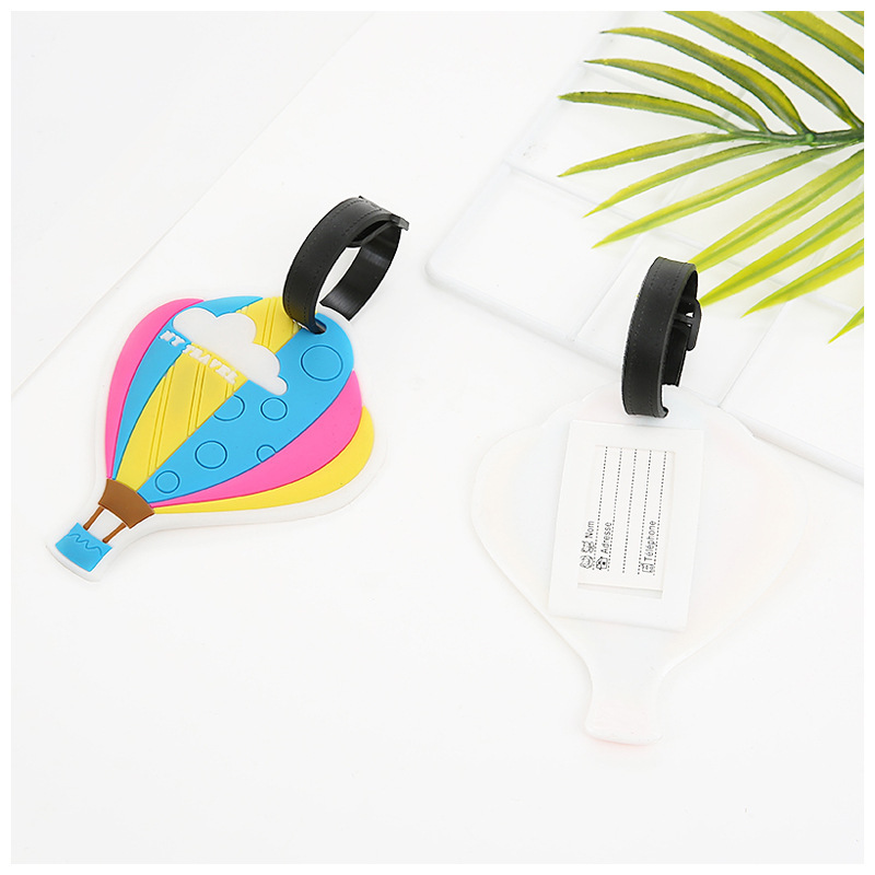AliExpress Hot Sale PCV Soft Rubber Cute Octopus Luggage Tag Customized Creative Cartoon Hot Air Balloon Boarding Pass Wholesale