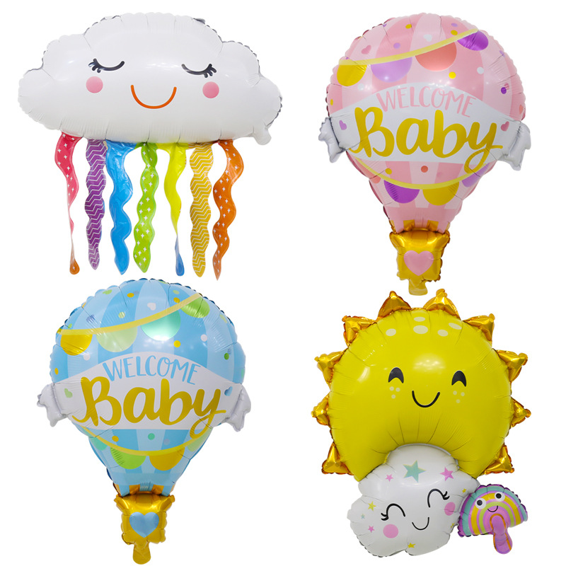Large Tassel Cloud Rainbow Aluminum Balloon Birthday Party Hot Air Balloon Decoration Wedding Room Layout Cartoon Balloon
