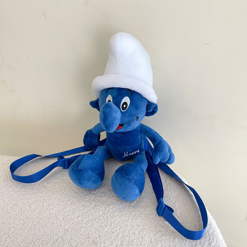 Smurfs Cartoon Plush Bag Blue Elf Backpack Autumn and Winter New Cute Doll Children&#039;s Doll Bag Coin Purse for Women