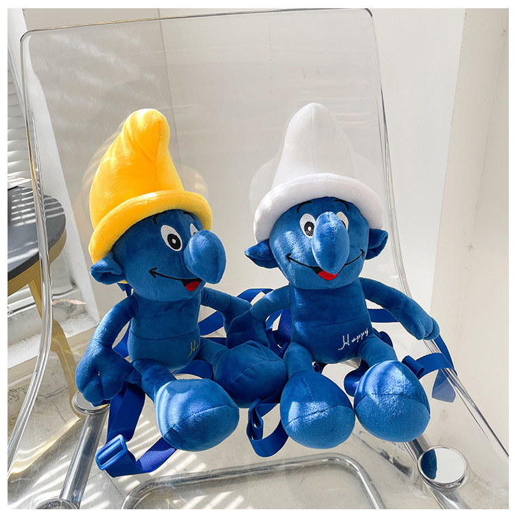 Smurfs Cartoon Plush Bag Blue Elf Backpack Autumn and Winter New Cute Doll Children's Doll Bag Coin Purse for Women