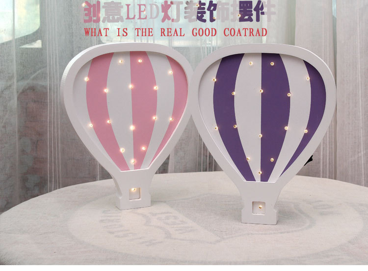 Ins grounded hot air balloon shaped LED night light children's room clothing store creative soft decoration wall decoration Ins grounded hot air balloon shaped LED night light children's room clothing store creative soft decoration wall decoration