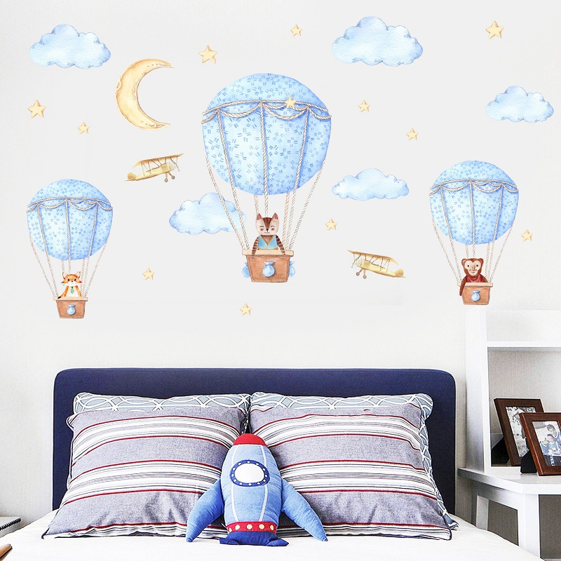 Wall Stickers Wholesale Removable Environmental Protection PVC Stickers Bedroom Background Wall Children's Room Stickers Hot Air Balloon Wall Stickers Wholesale Removable Environmental Protection PVC Stickers Bedroom Background Wall Children's Room Stickers Hot Air Balloon