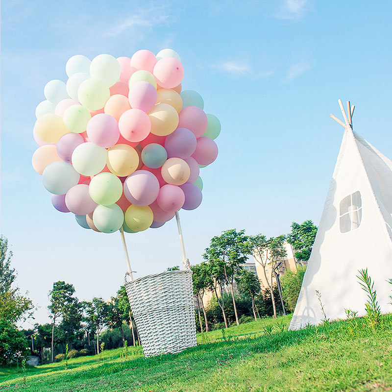 Hot Air Balloon Ins Hot Air Balloon Modeling Basket Macaron Balloon Romantic Proposal Declaration Birthday Decoration