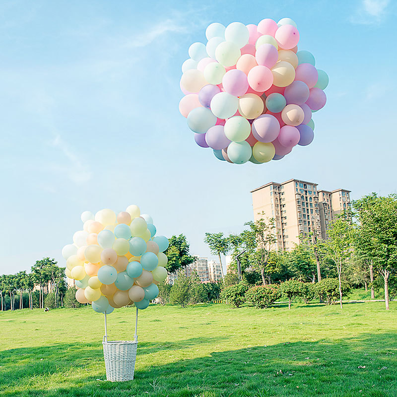 Hot Air Balloon Ins Hot Air Balloon Modeling Basket Macaron Balloon Romantic Proposal Declaration Birthday Decoration