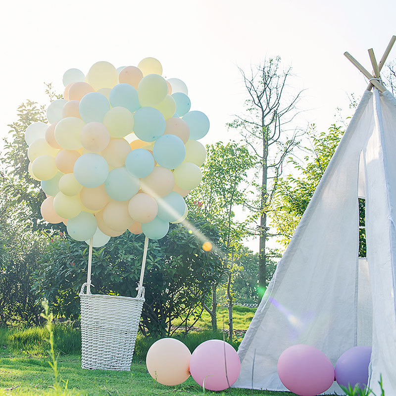 Hot Air Balloon Ins Hot Air Balloon Modeling Basket Macaron Balloon Romantic Proposal Declaration Birthday Decoration