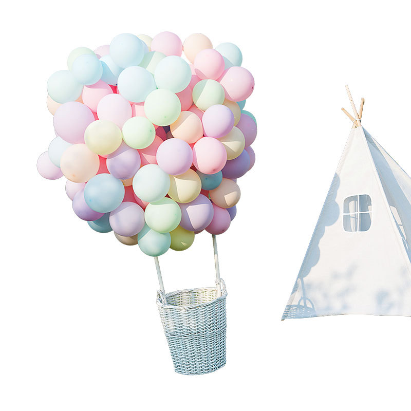 Hot Air Balloon Ins Hot Air Balloon Modeling Basket Macaron Balloon Romantic Proposal Declaration Birthday Decoration
