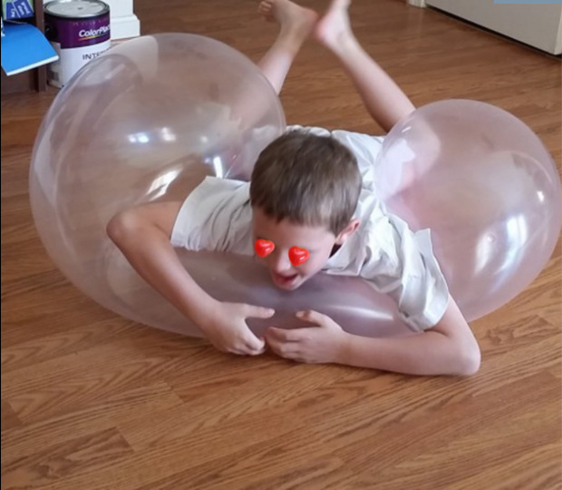 Cross-Border Hot Selling Bubble Ball Oversized Air Balloon Mouth Blowing Bubble Ball TPR Blowing Balloon Big Light Ball