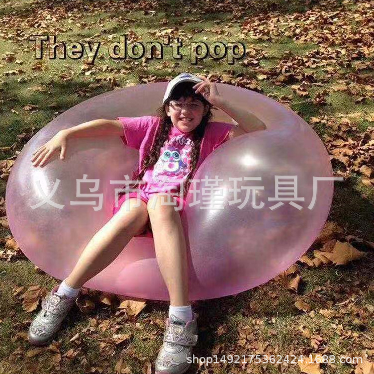 Cross-Border Hot Selling Bubble Ball Oversized Air Balloon Mouth Blowing Bubble Ball TPR Blowing Balloon Big Light Ball
