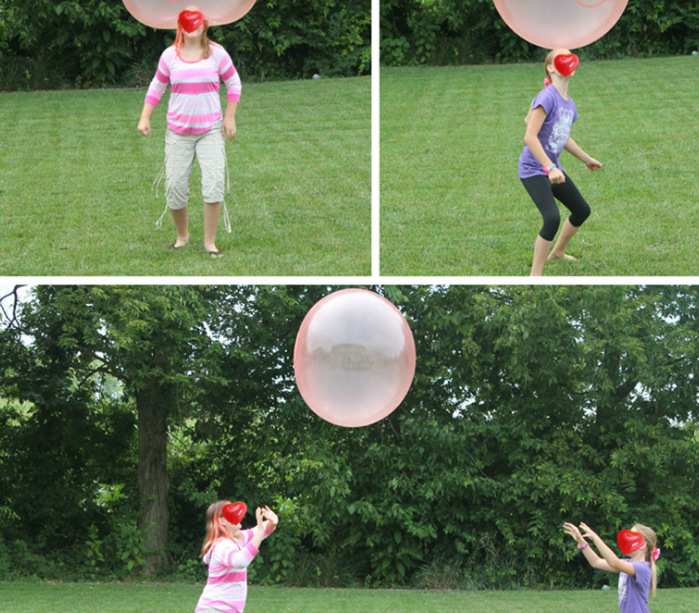 Cross-Border Hot Selling Bubble Ball Oversized Air Balloon Mouth Blowing Bubble Ball TPR Blowing Balloon Big Light Ball