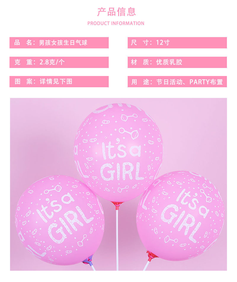 12-Inch Rubber Balloons Boy Boy Girl Girl Girl 1-Year-Old Baby Birthday Decorations Hot Air Balloon 12-Inch Rubber Balloons Boy Boy Girl Girl Girl 1-Year-Old Baby Birthday Decorations Hot Air Balloon