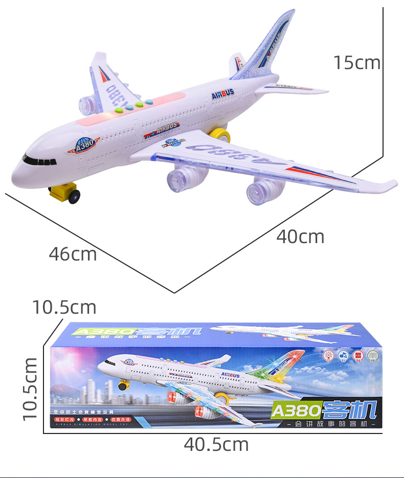 Story Machine A380 Passenger Plane Electric Universal Light Early Education Story Machine Supermarket Wholesale Gifts