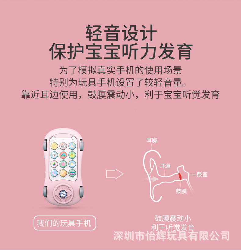 Baby Early Childhood Education Story Machine Baby Biteable Cartoon Car Phone Music Projection Children's Toy Mobile Phone
